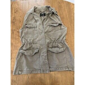 Sanctuary Vest Women's XS Olive Green Military Cargo Jacket Button Utility